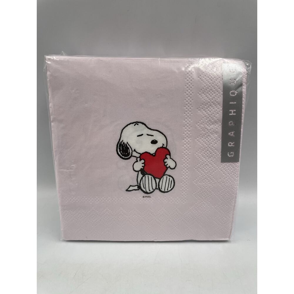 Peanuts Snoopy Valentines Day Pink Heart Love Party Napkins 40ct NEW Sealed